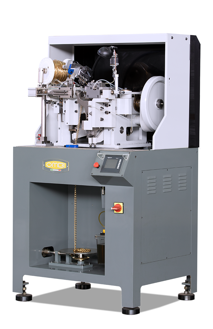 Automatic high speed machine for the production of cable and curb chain right and left G40