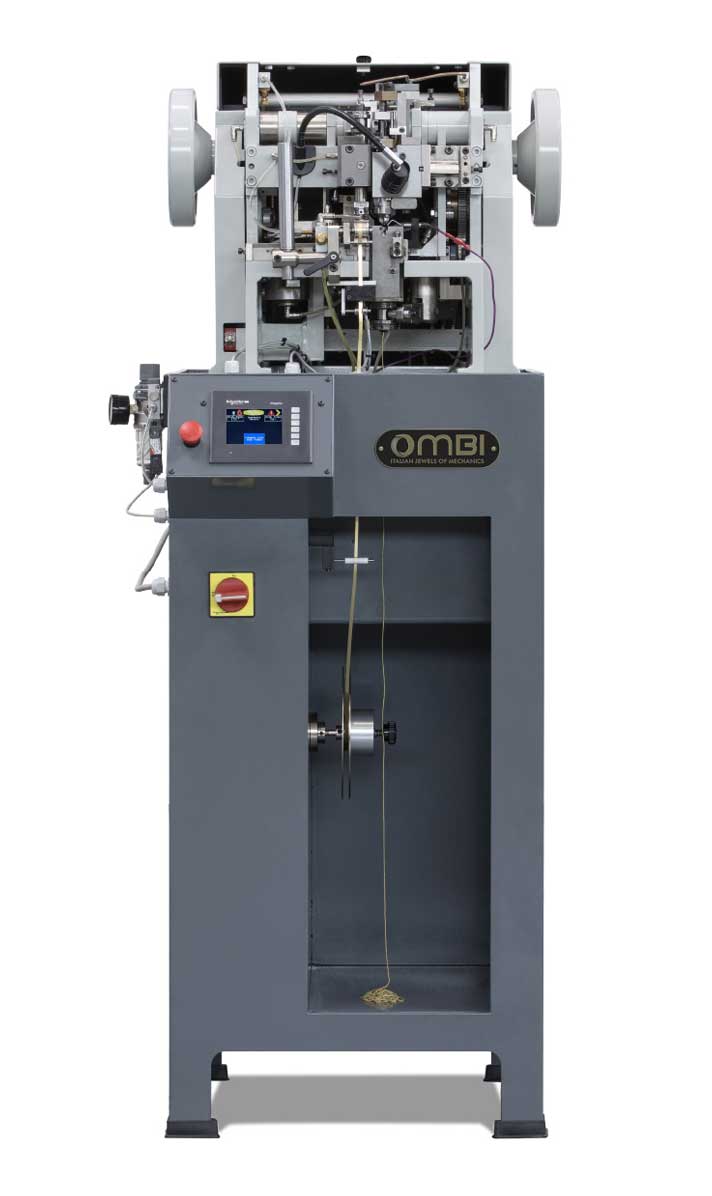 Automatic high speed machine for the production of small sheared clasped chain. TAHS.